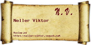 Neller Viktor névjegykártya